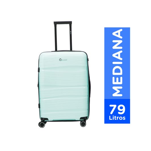 Combo 1 Maleta Cabina S + 1 Maleta Kippi M Wavy Menta