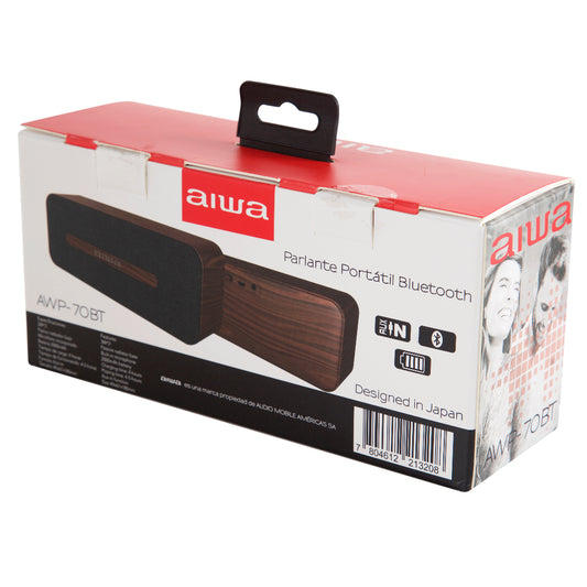 Parlante Portátil Madera Awp70Bt Bluetooth Café/Gris