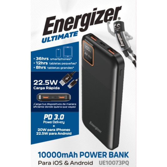 Cargador portátil - Powerbank Energizer 10.000 Mah Power Delivery 22.5W