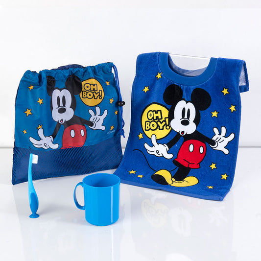 Set Toalla, Cepillo, Taza y Bolso Mickey