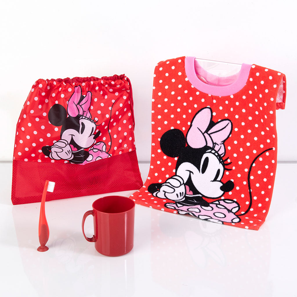 Set Toalla, Cepillo, Taza y Bolso Minnie