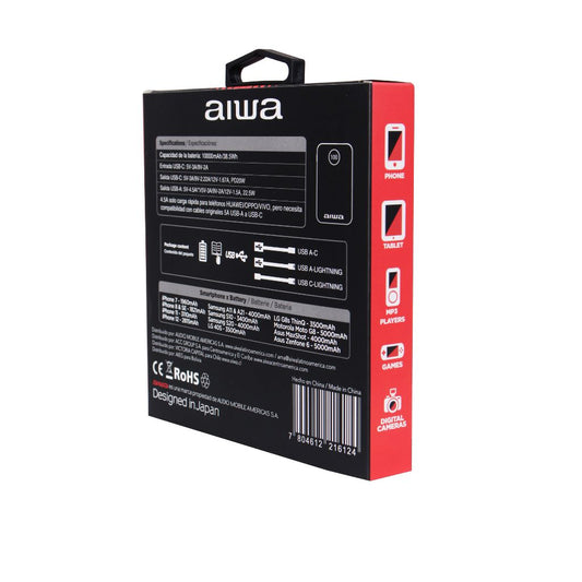 Cargador Batería Externa Power Bank 10.000 Mah Paw-300 Negro