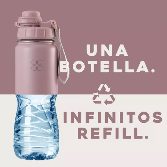Botella Agua Térmica Buffer Morea 700ml +4 Tapas Velvet Pink