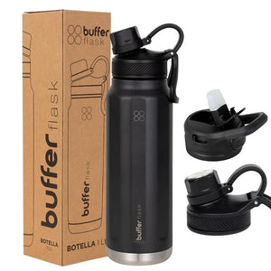 Combo Botellas Térmicas Buffer Morea y Paine + Tapas Intercambiables