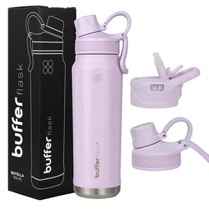 Botella Agua Térmica Buffer Paine 700ml  + 2 Tapas Lilac