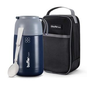 Termo Comida y Liquido Buffer 630ml + Bolso y Cuchara Azul