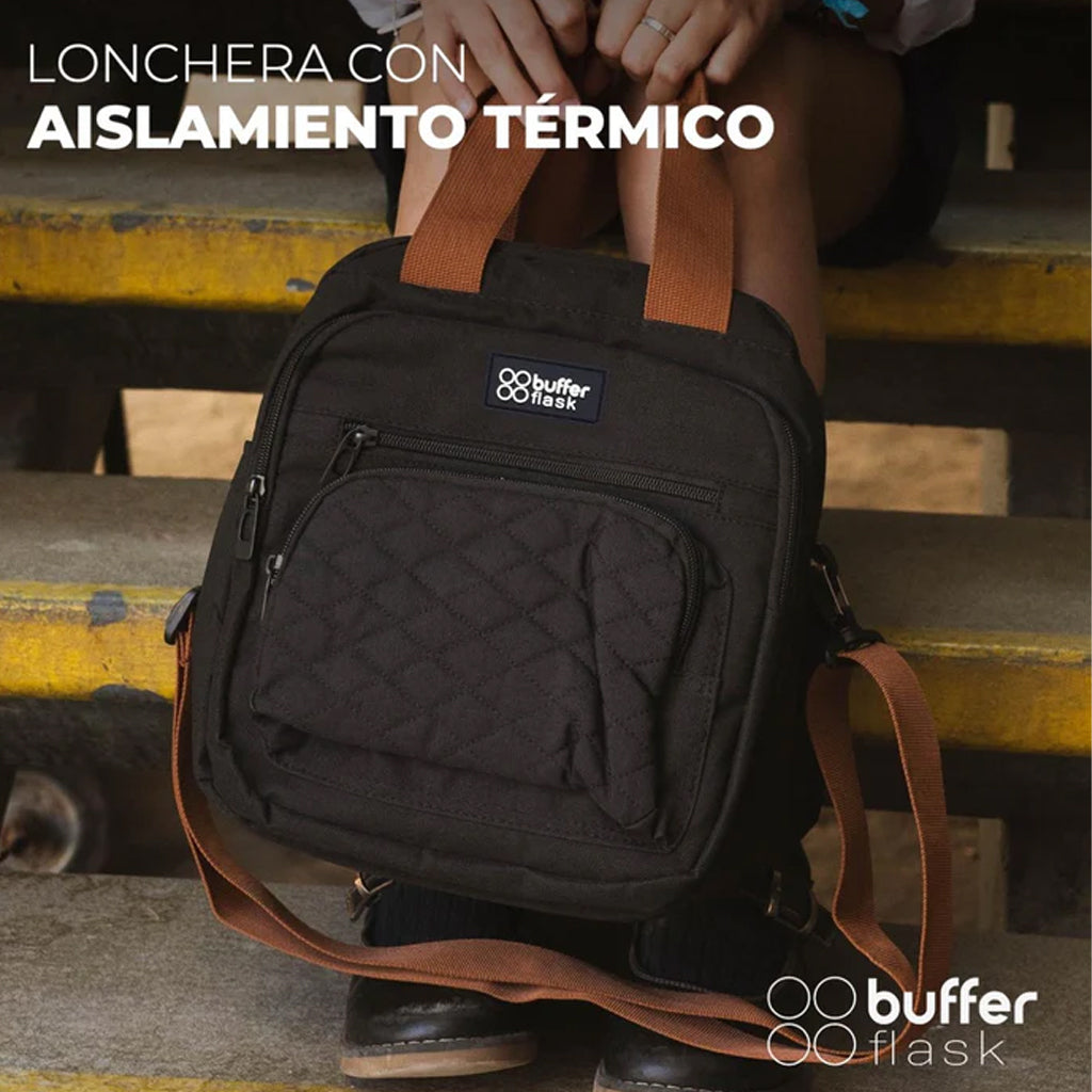 Lonchera Térmica y Mochila 2en1 Buffer Negro