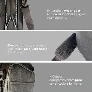 Bolso Cooler Expandible. Térmico  Buffer Gris