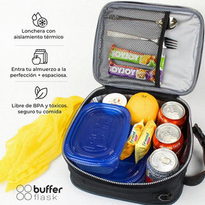 Bolso Cooler Expandible. Térmico  Buffer Gris