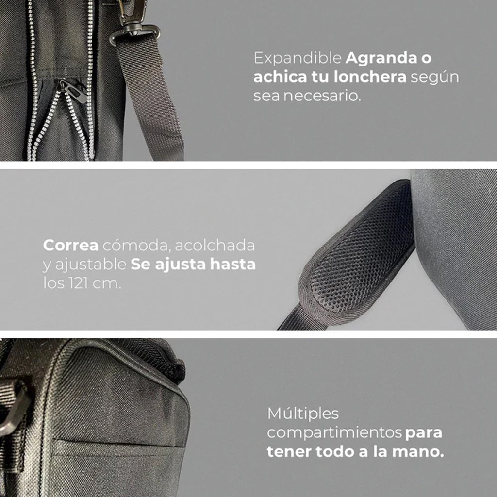 Lonchera Térmica Expandible Buffer Negro