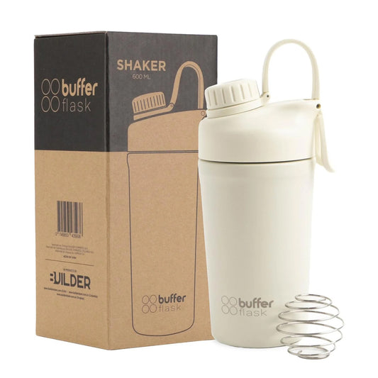 Shaker Proteina Buffer Acero Inoxidable 600ml Ivory