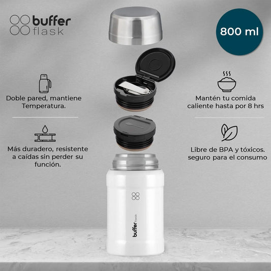 Termo Comida 800ml + Bolso y Cuchara Crema