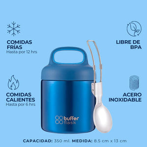 Termo Comida Kids 340ml + Cuchara Azul