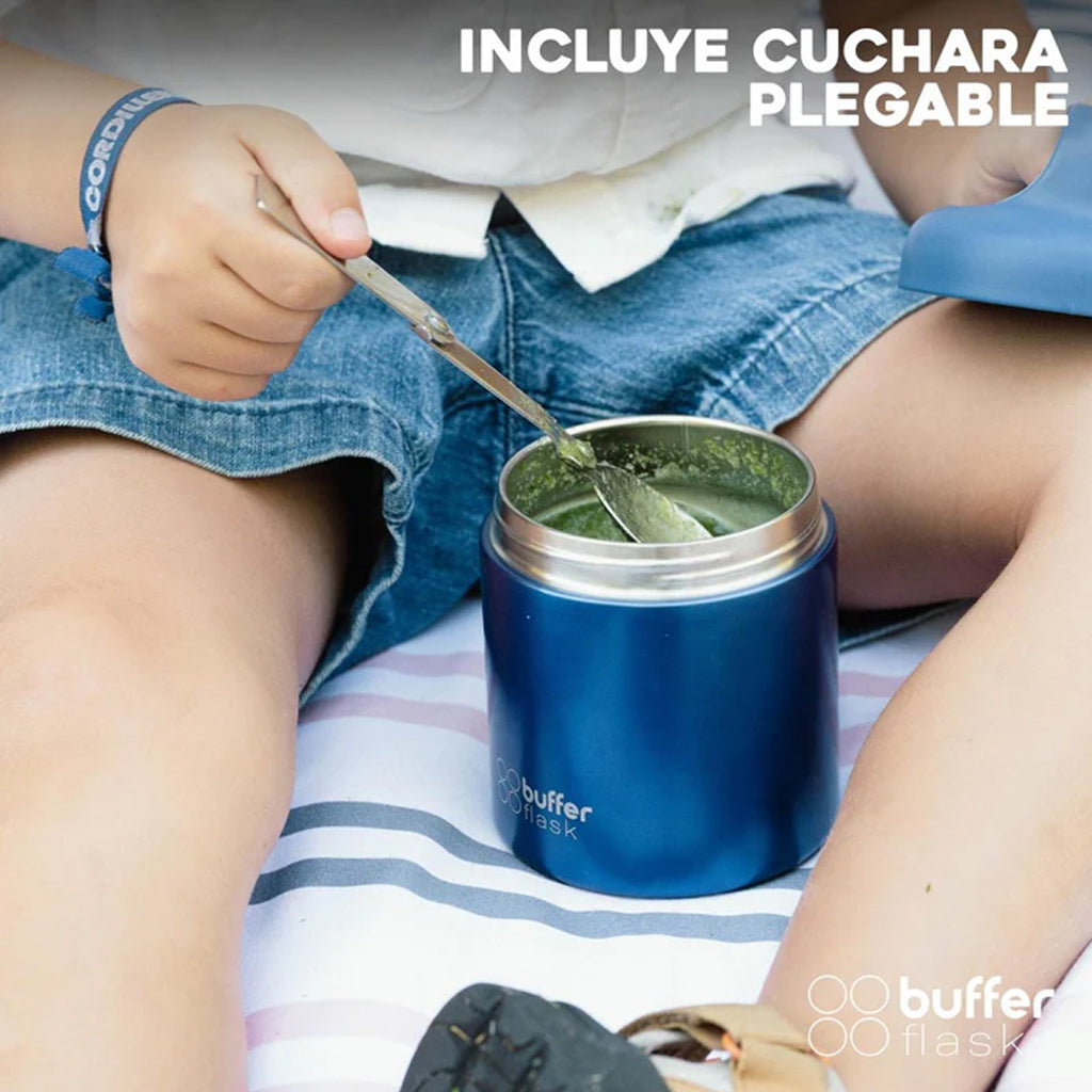 Termo Comida Kids 340ml + Cuchara Azul
