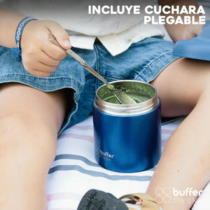 Termo Comida Kids 340ml + Cuchara Azul