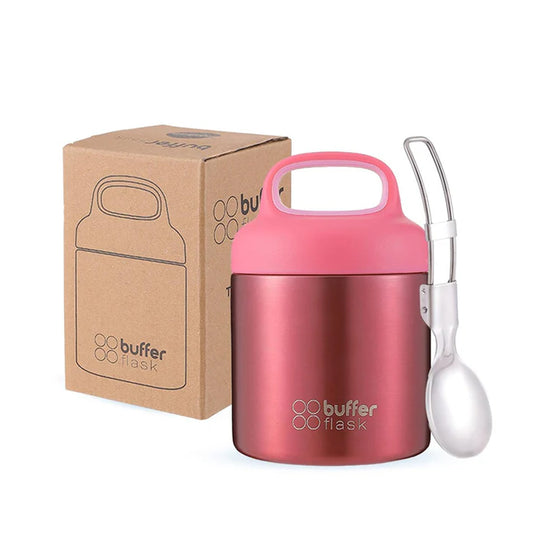 Termo Comida Kids 340ml + Cuchara Rosado