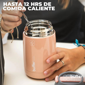 Termo Comida y Liquido Buffer 630ml + Bolso y Cuchara Rosado