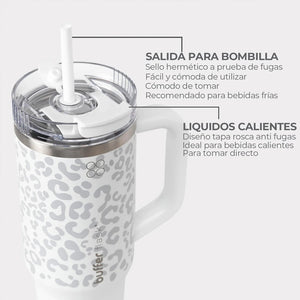 Botella Termica Mug Buffer Bora Bora 1,2Lt Frio y Calor Ice Leopardo