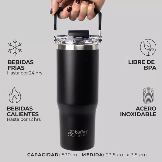 Mug Vaso Térmico Buffer Cuzco 800 ml Negro