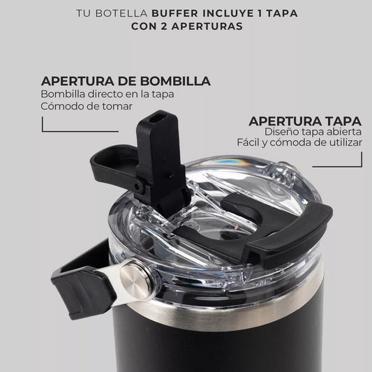 Mug Vaso Térmico Buffer Cuzco 800 ml Negro