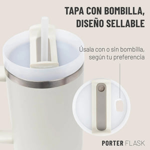 Botella Térmica Mug One2Go 1,2Lt Frio y Calor Marfil