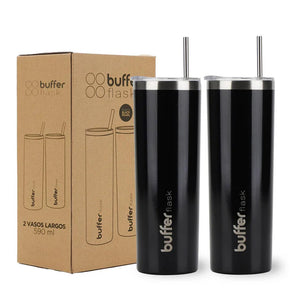 Set de 2 Vasos Térmicos Buffer Frío y Calor Negro