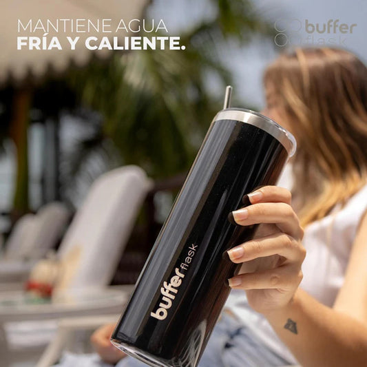 Set de 2 Vasos Térmicos Buffer Frío y Calor Negro