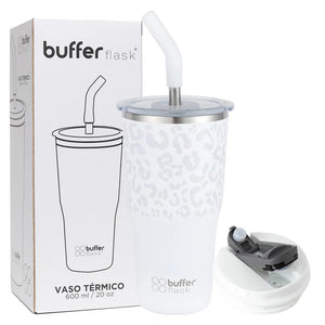Mug Vaso Térmico Buffer Roques 600 ml +Tapas Ice Leopardo