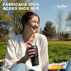 Combo Buffer 1 Mug Térmico Roques 750 ml Negro + 1 Botella Térmica Paine 1 Lt Negra