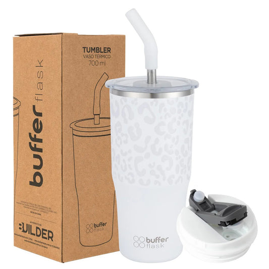 Mug Vaso Térmico Buffer Roques 750 ml +Tapas Ice Leopardo