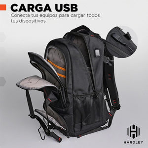 Mochila Notebook Hardley Impermeable Antirrobo Hombre Mujer