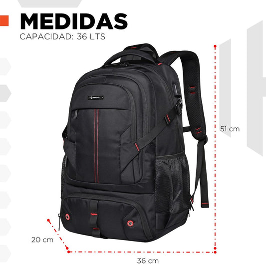 Mochila Viaje y Outdoor (Cabina). Resistente al agua. 36L. Hardley.