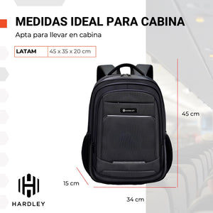 Mochila Notebook Impermeable Antirrobo Balistica Hardley Usb