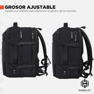 Mochila de Viaje Viral (Cabina Avión). Hardley 40L Balistica + Usb Black