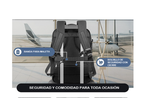 Combo Mochila Viaje Viral Expandible Llaima Montana 36L + Paraguas Retráctil Negro INV26