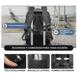 Mochila Viaje Viral 40L Travel. Expandible con Bolsillo Antirrobo Navigator
