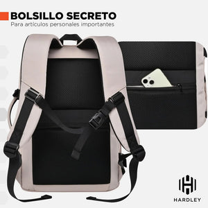 Mochila De Viaje Viral (Cabina Avión).40L Hardley+ Usb Beige