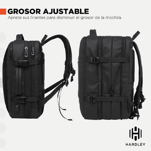 Mochila de Viaje Viral. (Cabina Avión). 47l Hardley Nylon Balistico Ajustable