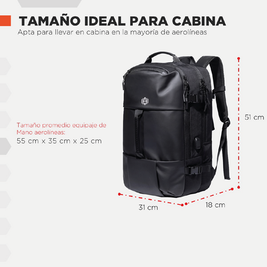 Mochila Impermeable para Viaje (Cabina Avión). Hardley  28L Ajustable