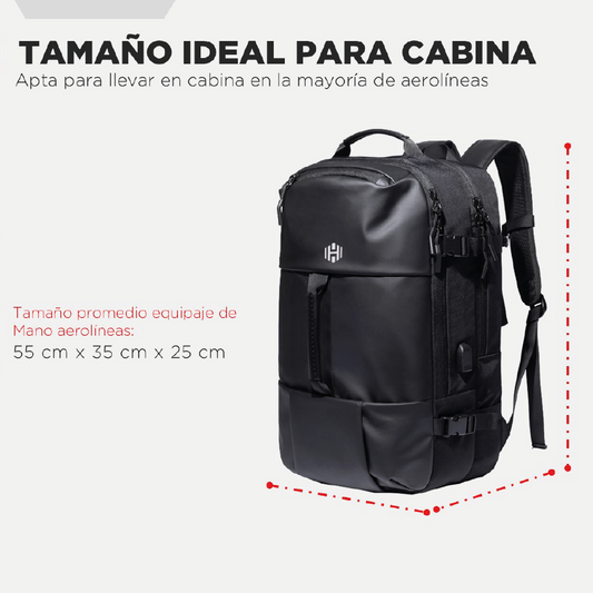Mochila De Viaje 30L Hardley y Candado Negro (2 Piezas)