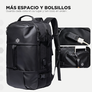 Mochila De Viaje 30L Hardley y Candado Negro (2 Piezas)