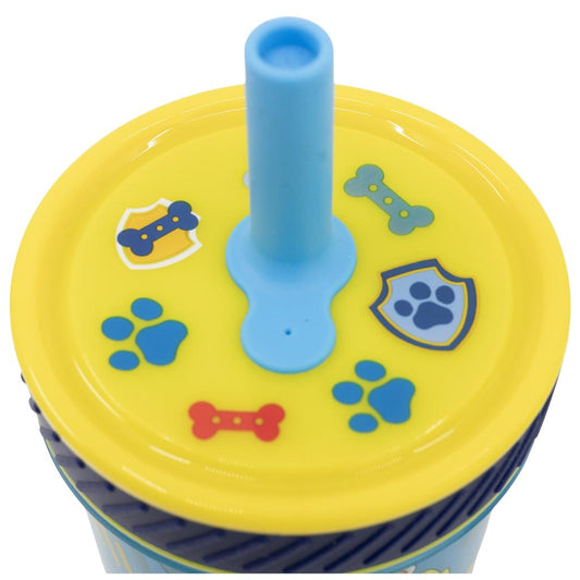Vaso con Bombilla Silicona Antivuelco Paw Patrol Boy 370ml