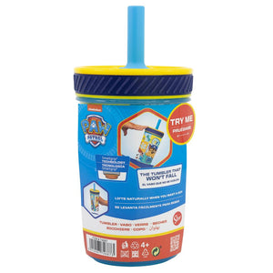 Vaso Con Bombilla Silicona Antivuelco Paw Patrol Boy 370Ml
