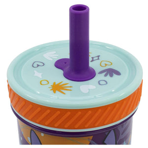 Vaso Con Bombilla Silicona Antivuelco Stitch 370Ml