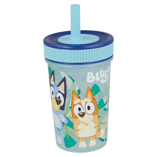 Vaso Antiderrame con Bombilla y Tapa Bluey