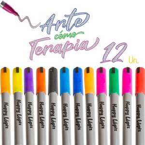 Set Marcadores Metálicos Borde Color (12 Colores)