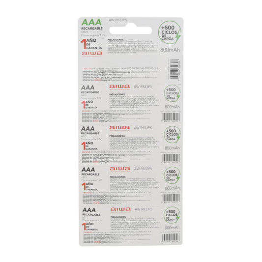 Blister 5 Pilas AAA Aiwa