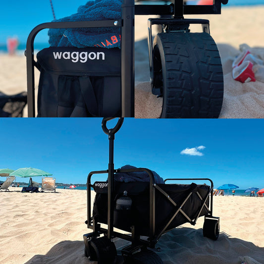 Carrito Plegable Camping Playa Niños Negro