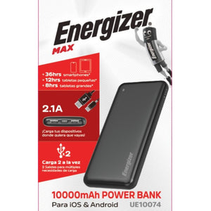 Combo 1 Powerbank Energizer 10.000 mAh + 1 Mochila Saxoline 20L Collins Negra