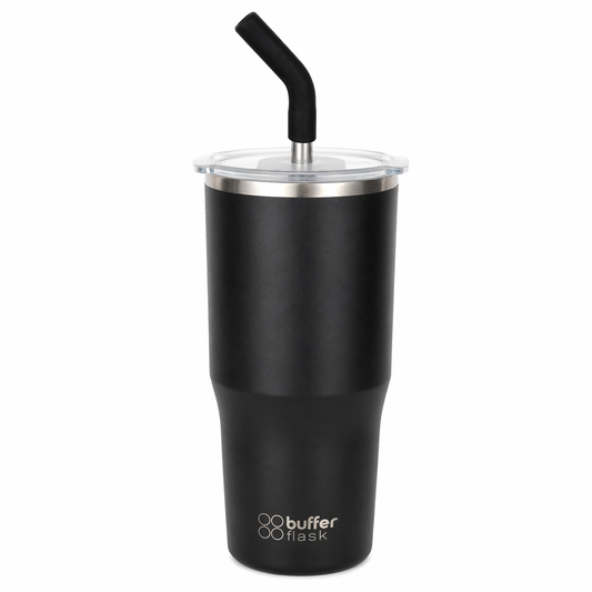 Combo Mug Térmico Buffer Roques 750 ml Negro + Ice Leopardo
